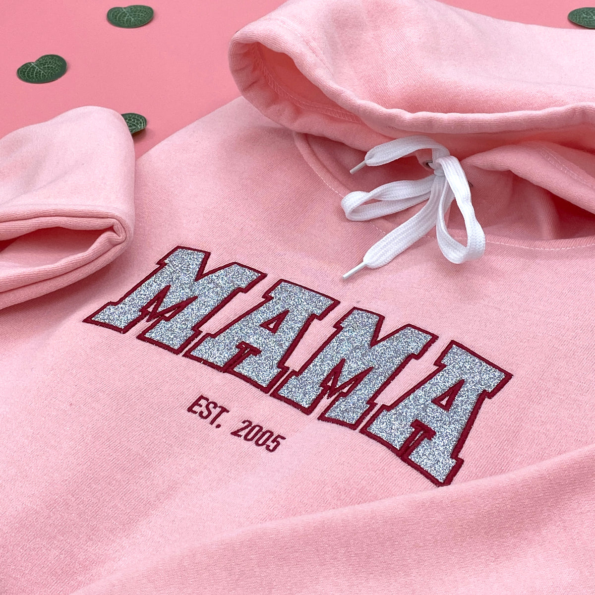 MAMA Glitter Applique Embroidered Shirt