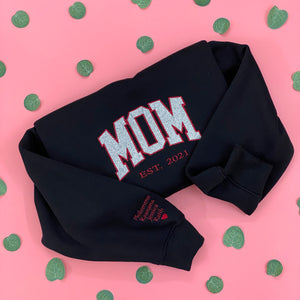 MAMA Glitter Applique Embroidered Shirt