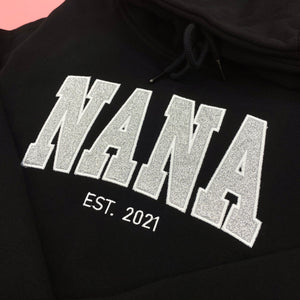 MAMA Glitter Applique Embroidered Shirt