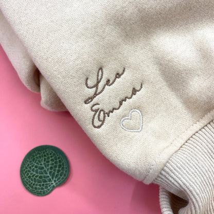 Personalized Mama With Kids Name Embroidered Apparel