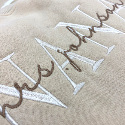 Personalized Mama With Kids Name Embroidered Apparel