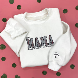 Baseball Mama With Kids Name Glitter Embroidered Shirt