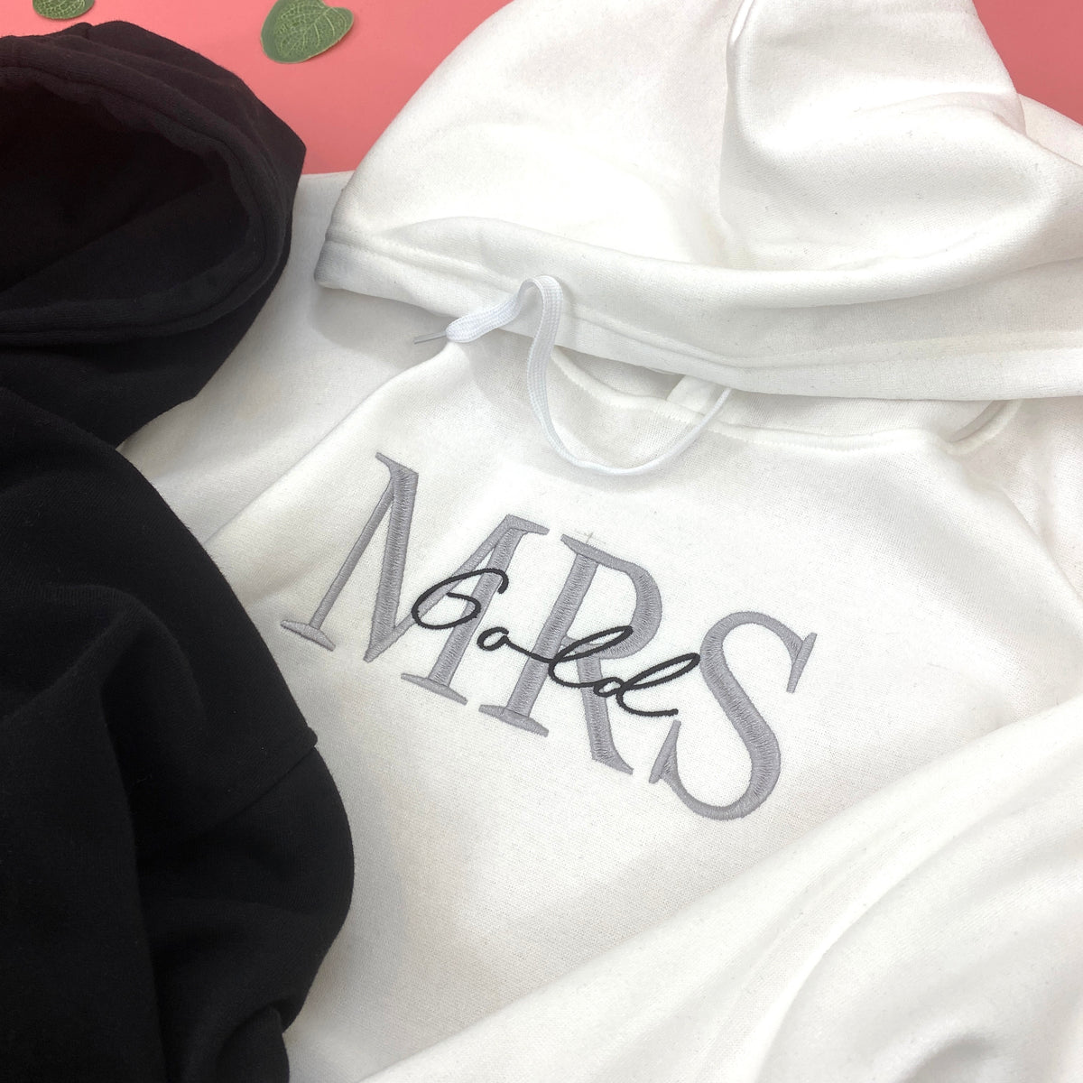 Mrs And Mr Embroidered Sweatshirt, Date On Sleeve