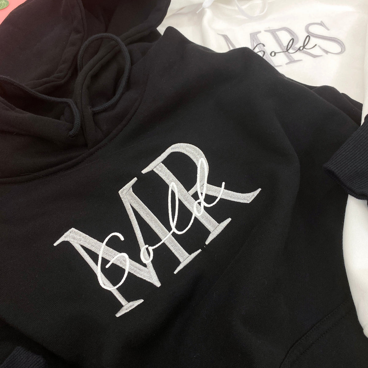 Mrs And Mr Embroidered Sweatshirt, Date On Sleeve