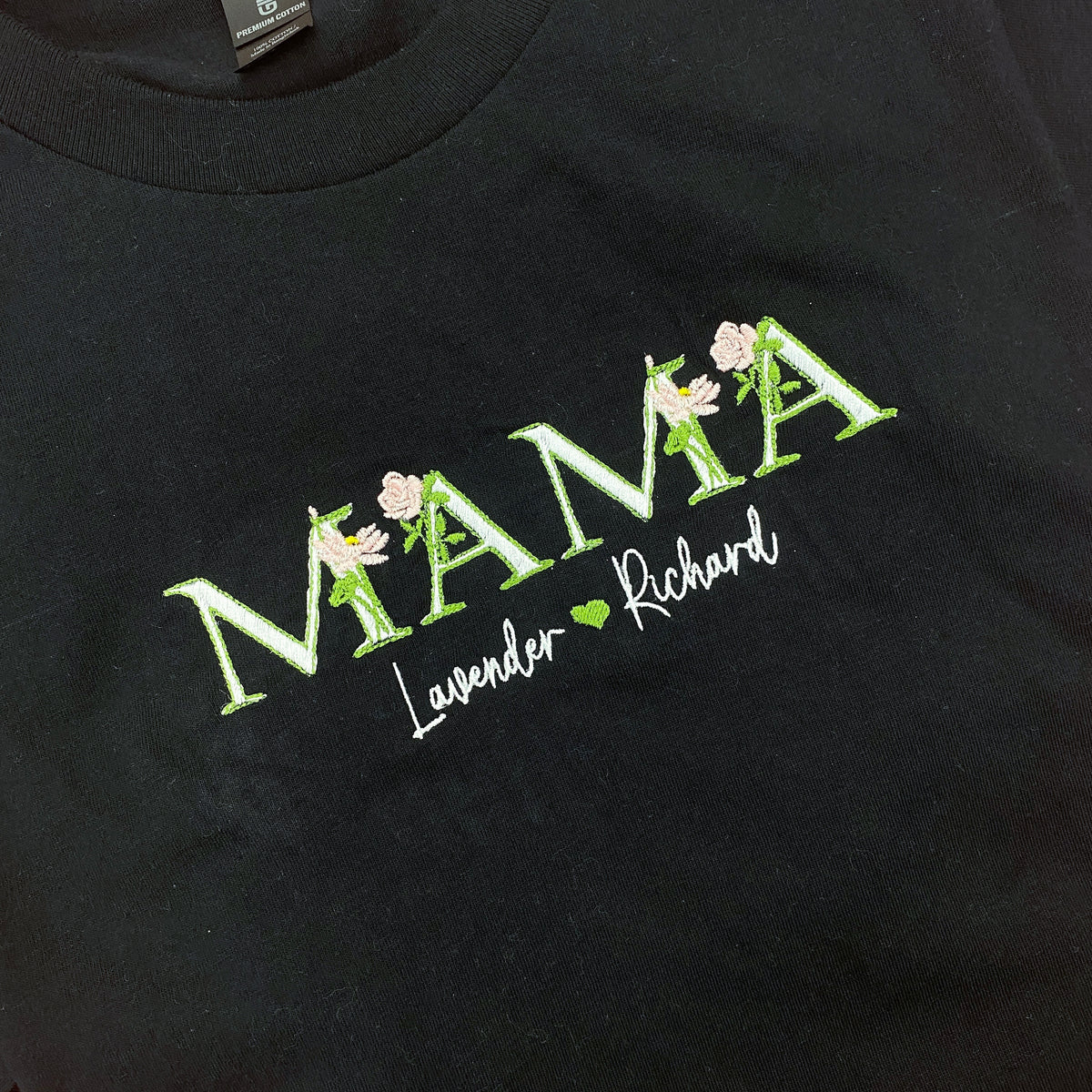 Mama Embroidered Fall Floral - Personalized Embroidered Apparel - Gift For Mother, Grandma, Sister