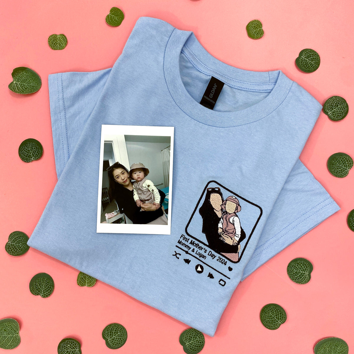 Personalized embroidered custom your own photo shirt - Handmade shirt