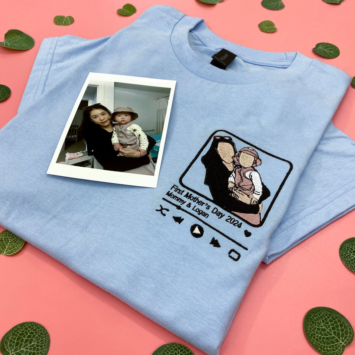 Personalized embroidered custom your own photo shirt - Handmade shirt