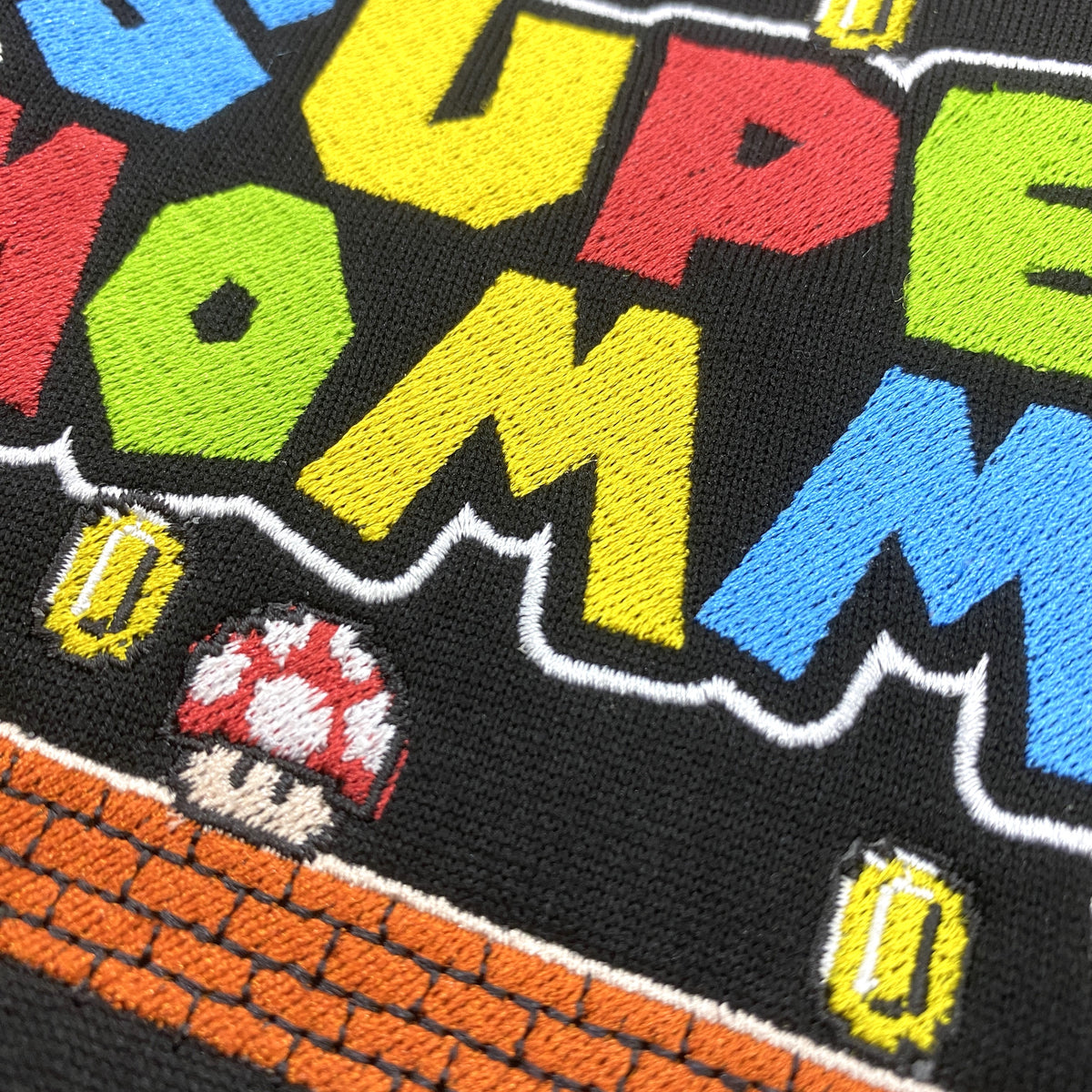 Super Mommio With Kids Name Embroidered Shirt