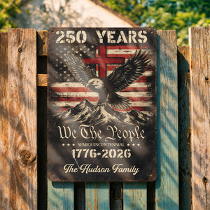 We The People Celebrating Freedom With Eagle And Stars,Personalized Metal Sign,Gift For Veterans