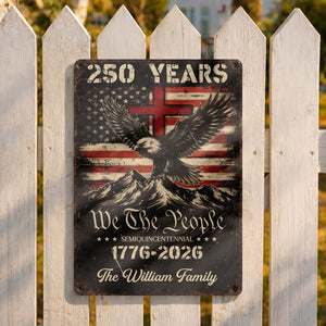 We The People Celebrating Freedom With Eagle And Stars,Personalized Metal Sign,Gift For Veterans