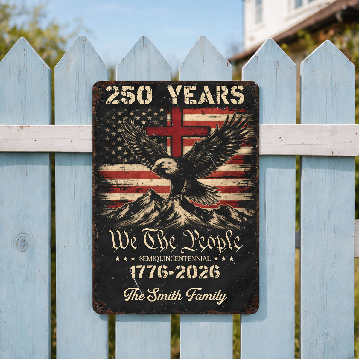 We The People Celebrating Freedom With Eagle And Stars,Personalized Metal Sign,Gift For Veterans
