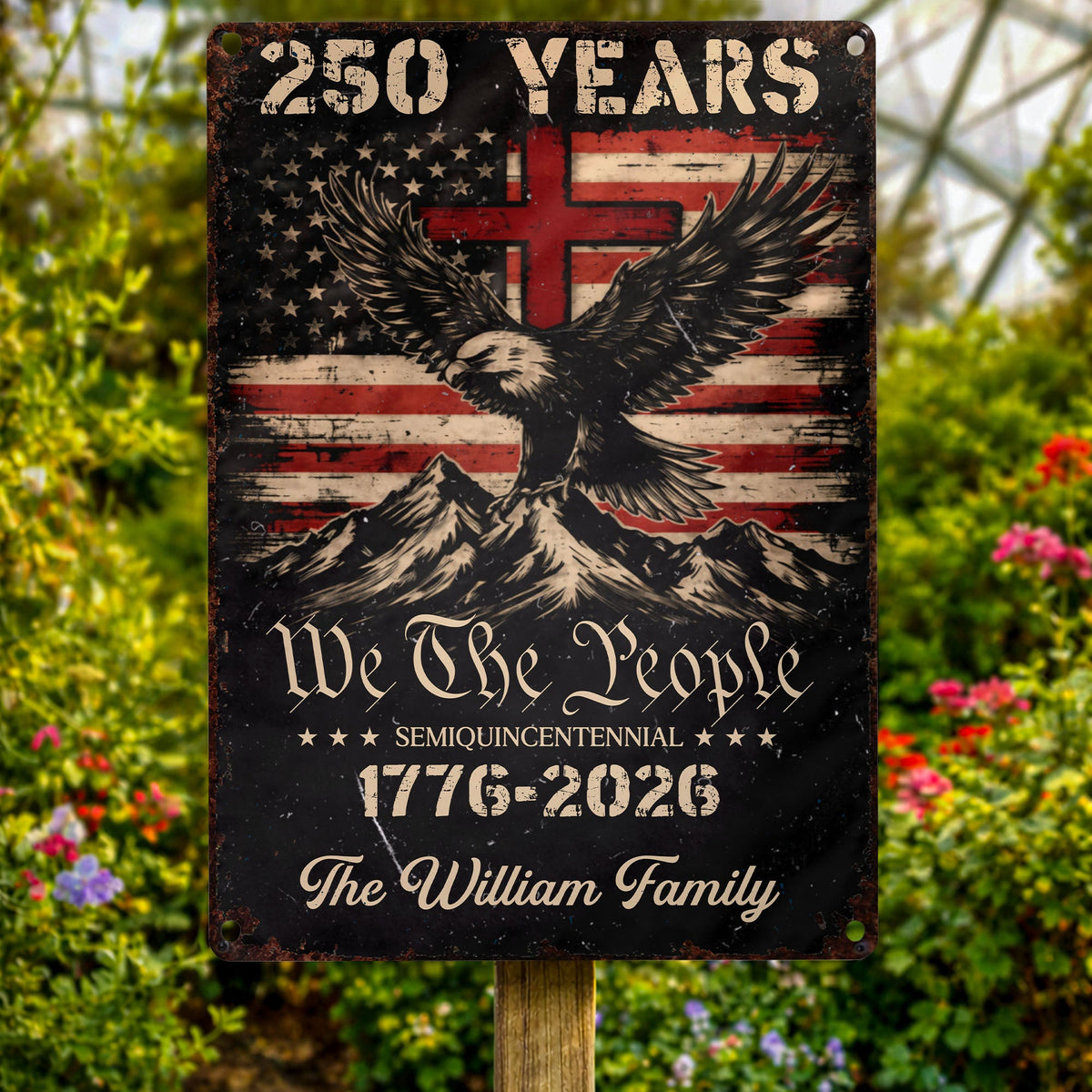 We The People Celebrating Freedom With Eagle And Stars,Personalized Metal Sign,Gift For Veterans