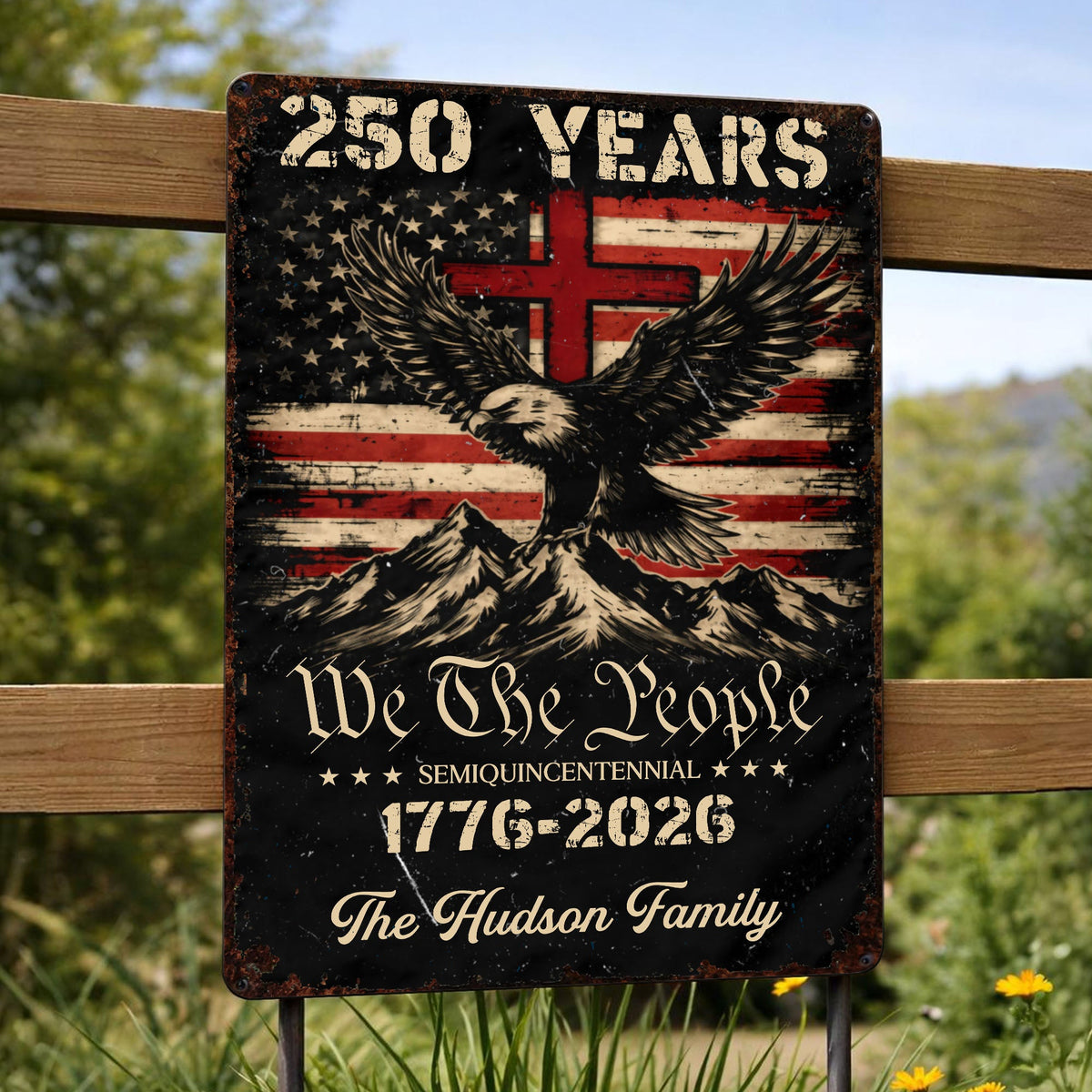 We The People Celebrating Freedom With Eagle And Stars,Personalized Metal Sign,Gift For Veterans
