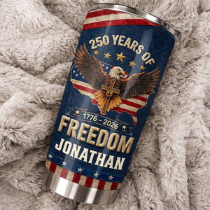 Freedom Bald Eagle Tumbler, Stainless Steel Tumbler, Gift For Veterans