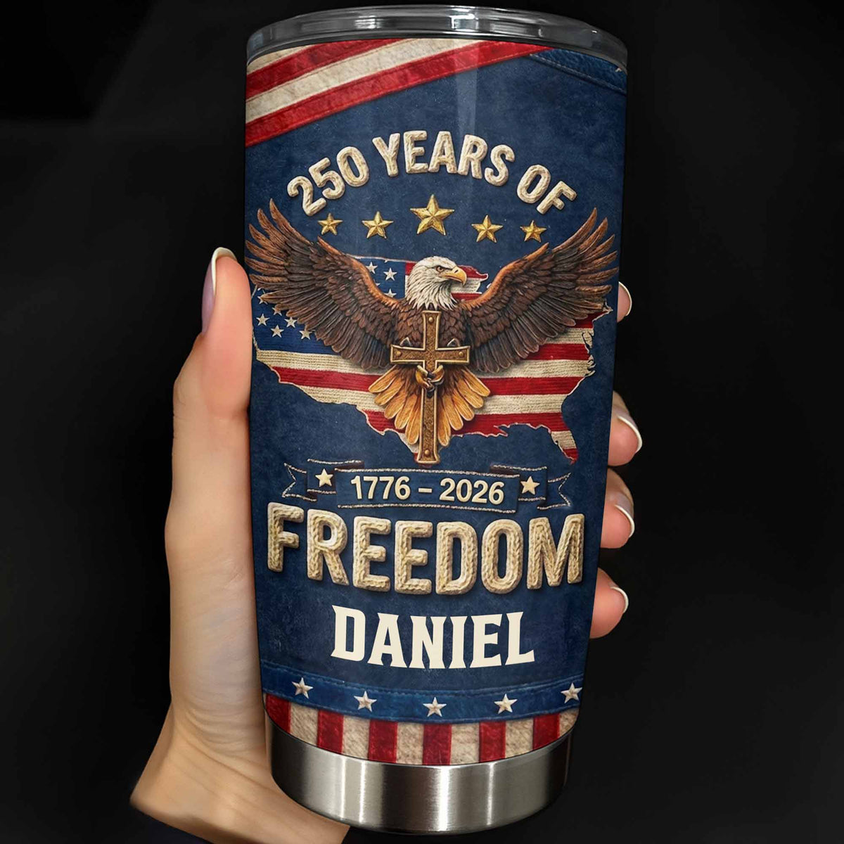 Freedom Bald Eagle Tumbler, Stainless Steel Tumbler, Gift For Veterans