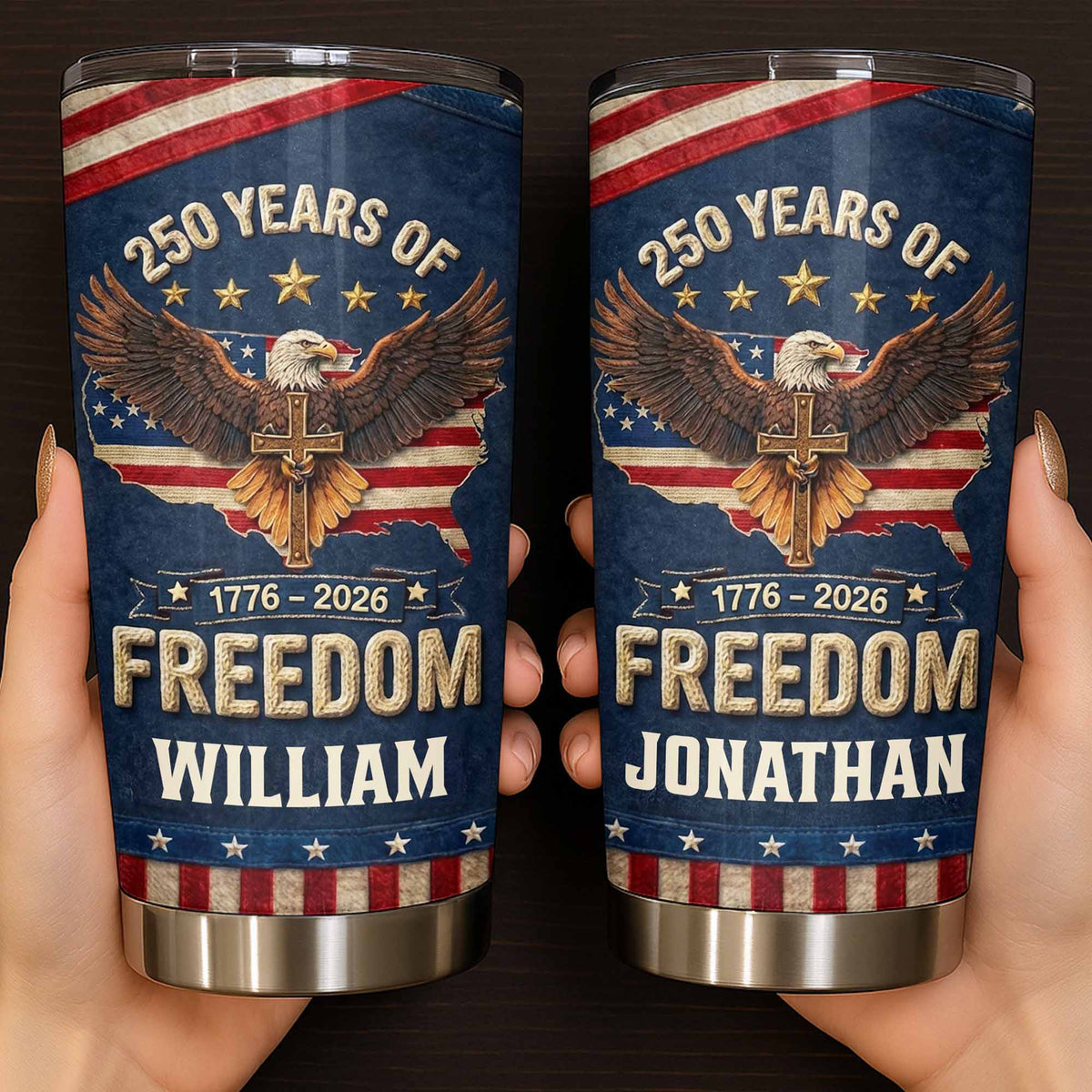 Freedom Bald Eagle Tumbler, Stainless Steel Tumbler, Gift For Veterans