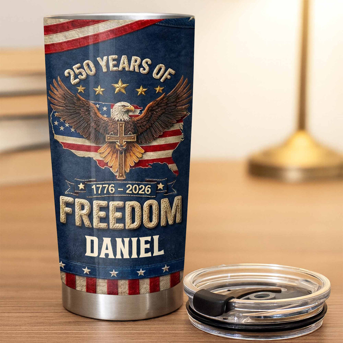 Freedom Bald Eagle Tumbler, Stainless Steel Tumbler, Gift For Veterans