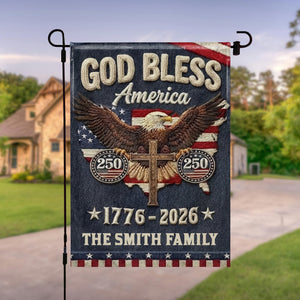 God Bless America, Personalized Flag, Gift For Patriots and Family
