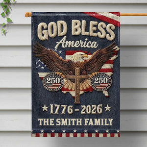 God Bless America, Personalized Flag, Gift For Patriots and Family