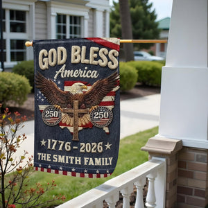 God Bless America, Personalized Flag, Gift For Patriots and Family