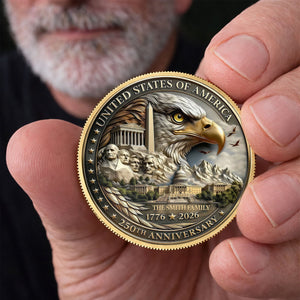 United States 250th Anniversary, Custom Commemorative Coin, Family Gift