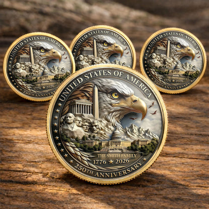United States 250th Anniversary, Custom Commemorative Coin, Family Gift