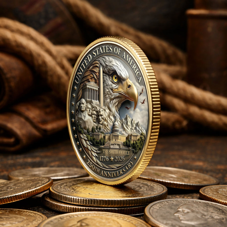 United States 250th Anniversary, Custom Commemorative Coin, Family Gift
