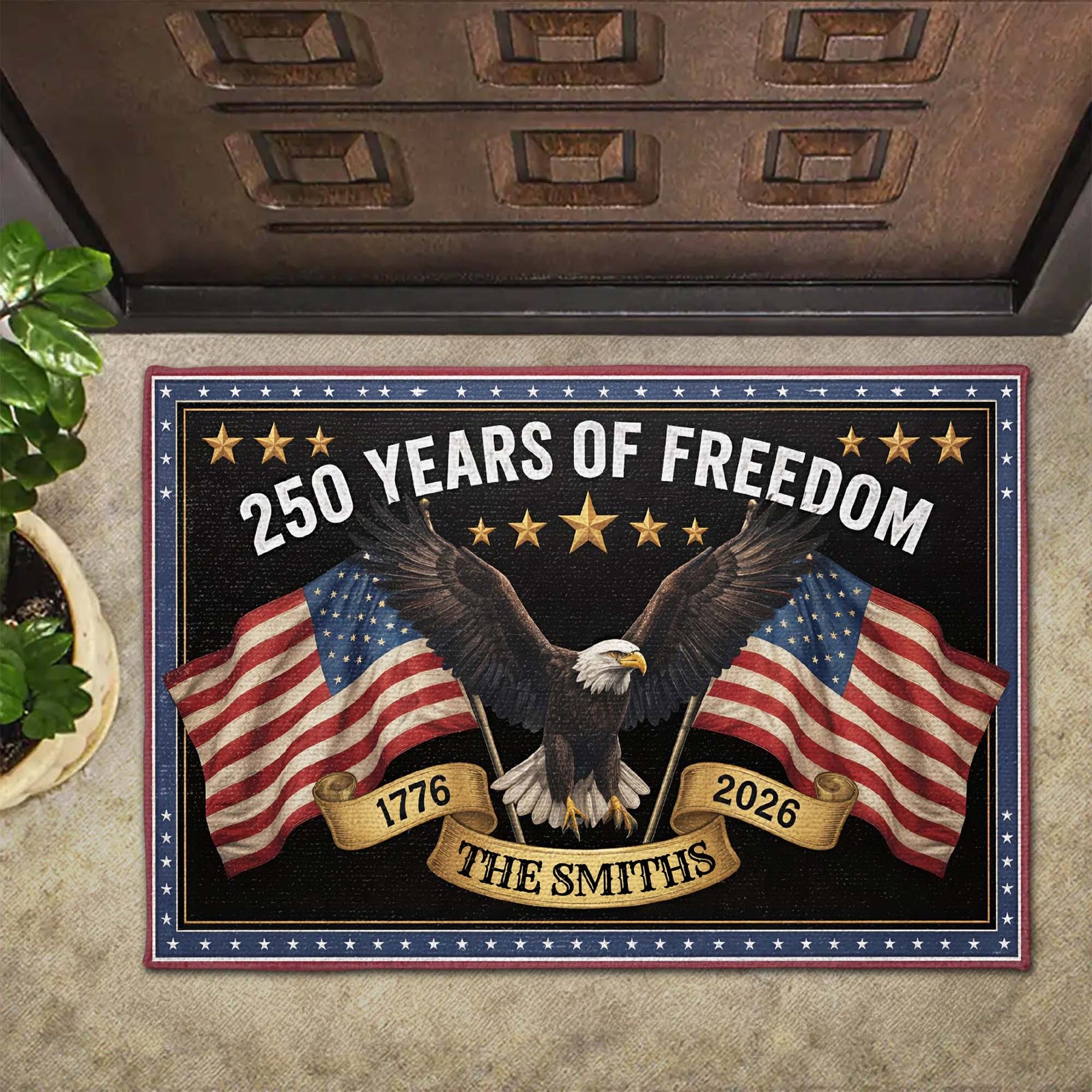 250 Years Of Freedom, Personalized Doormat, Gift For Patriotic Families