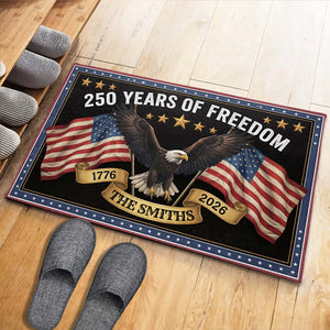250 Years Of Freedom, Personalized Doormat, Gift For Patriotic Families
