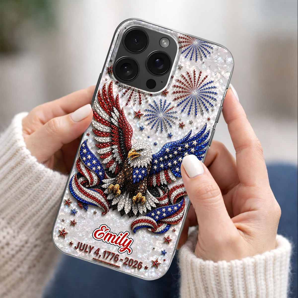 United States Of America, Personalized Clear Phone Case, Gift For Patriots