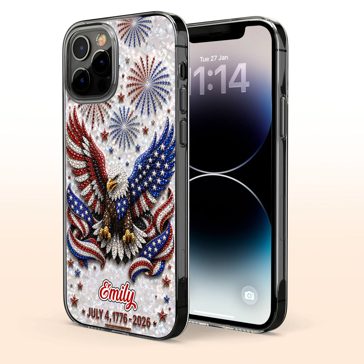 United States Of America, Personalized Clear Phone Case, Gift For Patriots