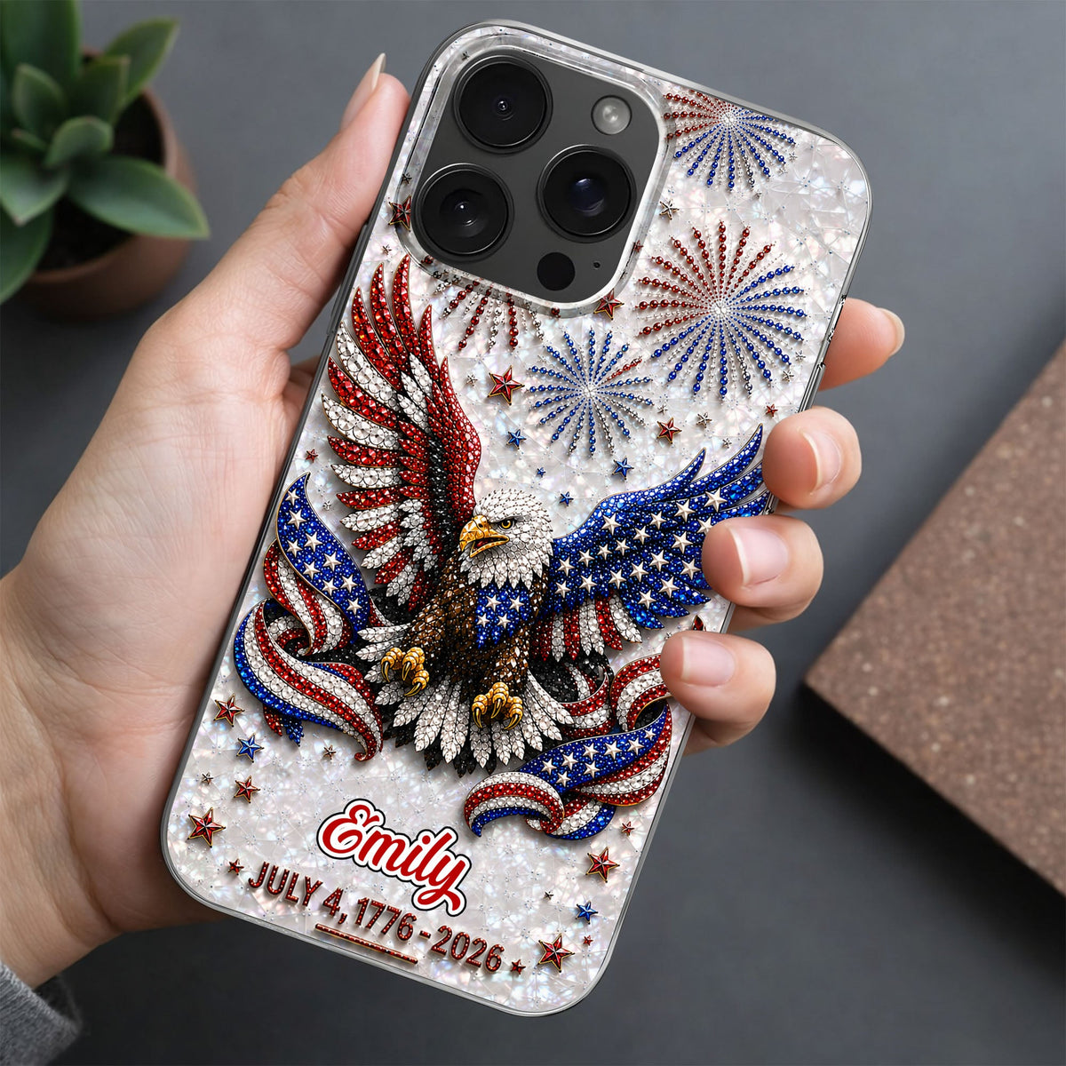 United States Of America, Personalized Clear Phone Case, Gift For Patriots