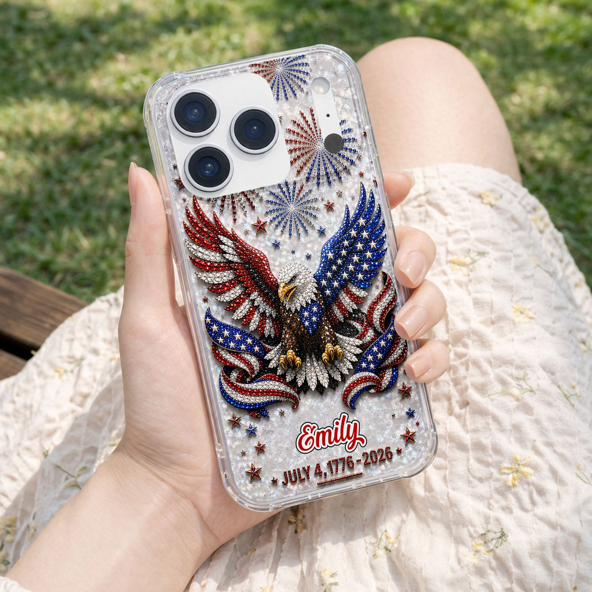 United States Of America, Personalized Clear Phone Case, Gift For Patriots