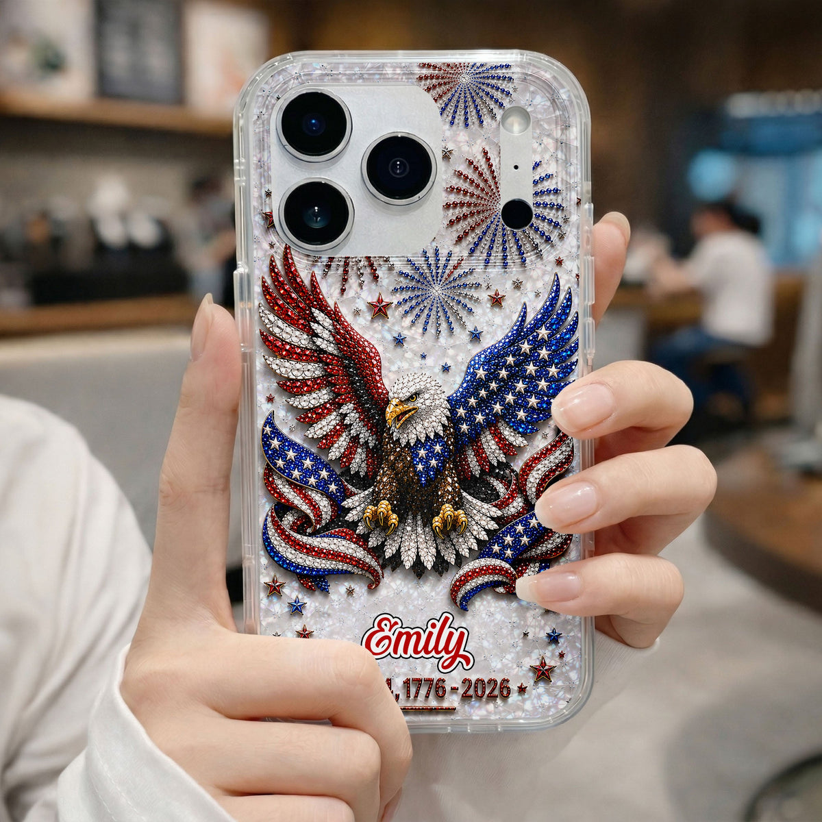 United States Of America, Personalized Clear Phone Case, Gift For Patriots
