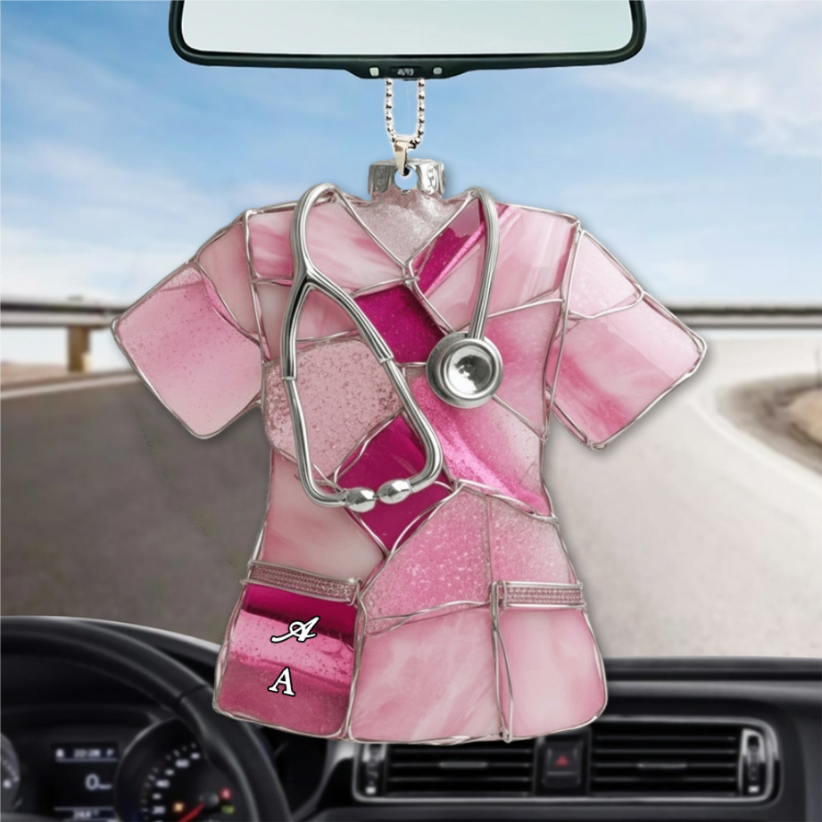Sea Glass Nurse Scrub - Personalized 3D Ornament