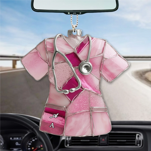 Sea Glass Nurse Scrub - Personalized 3D Ornament