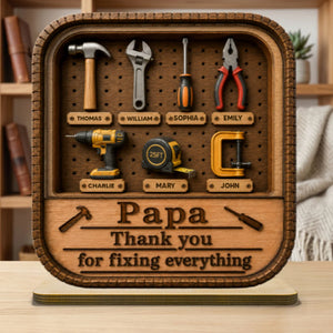 Dad Grandpa Tool Box - Personalized Wooden Plaque - Father's Day Gift For Dad, Husband