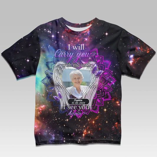 I Will Carry You Personalized Photo 3D All Over Print Shirt Memorial