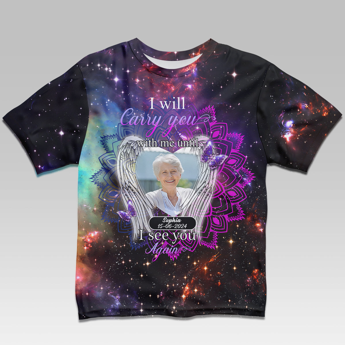 I Will Carry You Personalized Photo 3D All Over Print Shirt Memorial