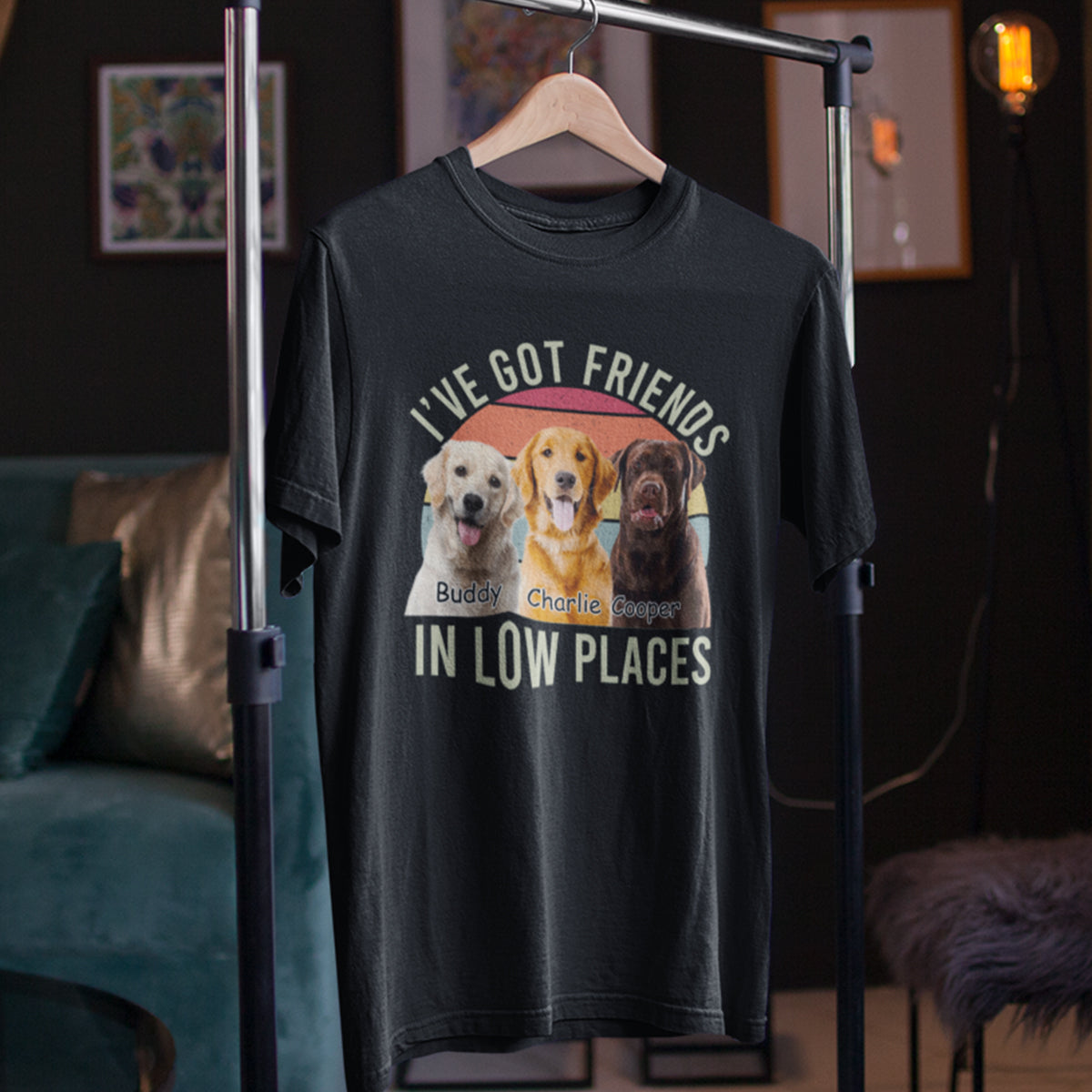 I've Got Friends In Low Places - Personalized Custom Dog Photo Shirt