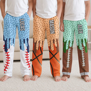 Icecream Drip Design For Baseball, Softball, Soccer, Football, Basketball, Hockey Lover - Personalized Lounge Pants