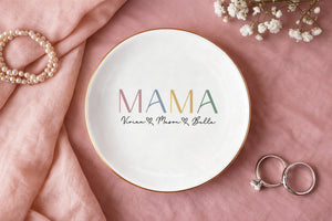 Custom Jewelry Dish For Mama,Unique Gift To Mother,Kids Name Trinket Dish,Mothers Day Gifts,Gifts for Mum/Grandma/Nana