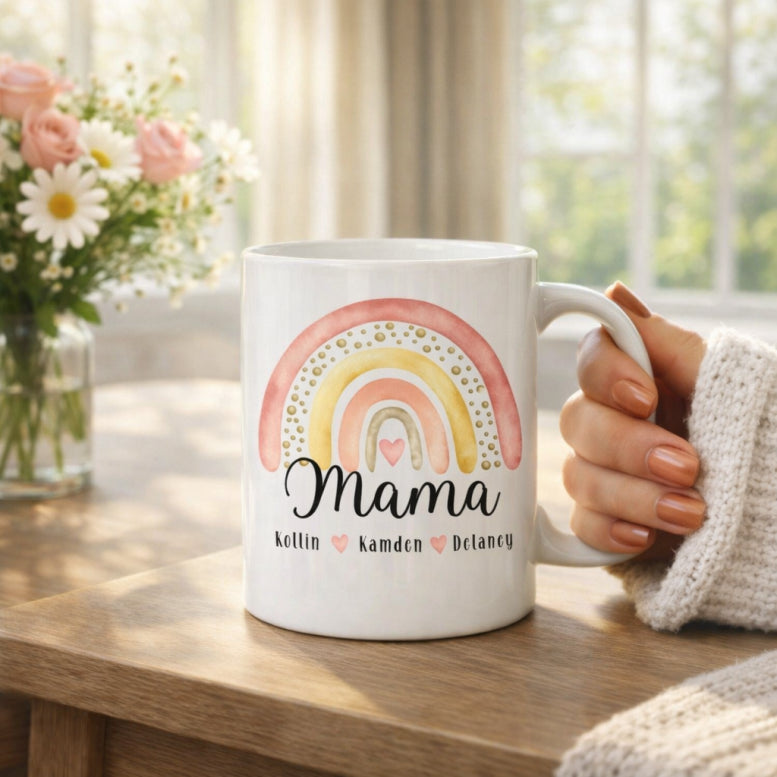 Custom Mama Mug, Mama Mug With Kids Names, Mother's Day Coffee Mug, Mothers Day Gift for New Mom Gift, Baby Shower Gift, Pregnancy Gift