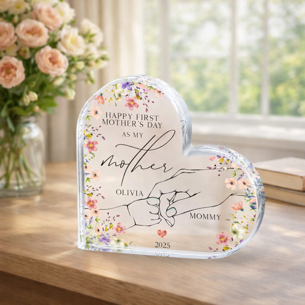 Personalized First Mother's Day Gift, 1st Mothers Day Gift, First Mothers Day Gift for Mommy, Mother's Day Acrylic Plaque, Gift for Grandma