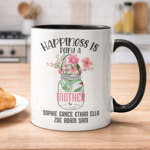 Personalized Mother s Day Mug with Custom Names, Floral Design Coffee Mug for Mom, Unique Mom Gift, Custom Mom Cup, Mother s Day Gift Idea from Kids