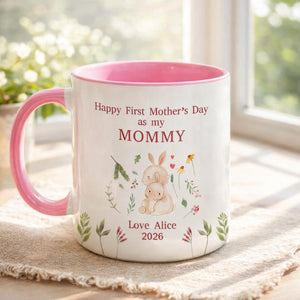 Personalized New Mom Mug, First Mother's Day Mugs Gifts for Moms, Custom Name Coffee Mug for New Mothers