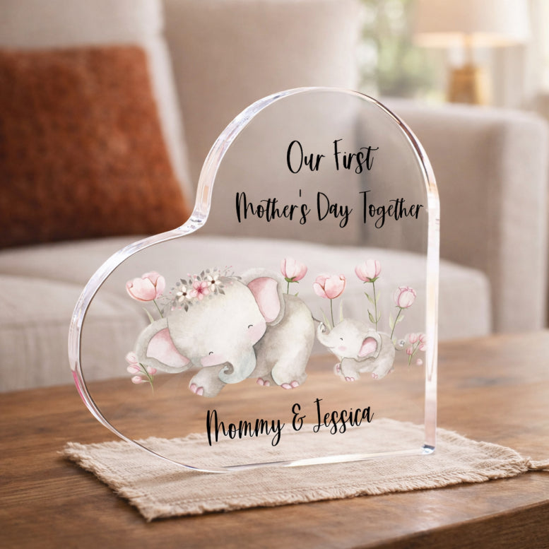 Our First Mother's Day Together Acrylic Keepsake Block Gift for New Mum, 1st Mothers Day Gift, Mother's Day, New Born Gift