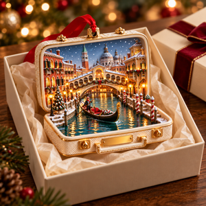 Christmas in Venice Personalized 3D Ornament – Custom Name Italy Travel Keepsake for Venice Lovers & Travelers