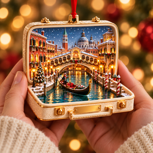Christmas in Venice Personalized 3D Ornament – Custom Name Italy Travel Keepsake for Venice Lovers & Travelers