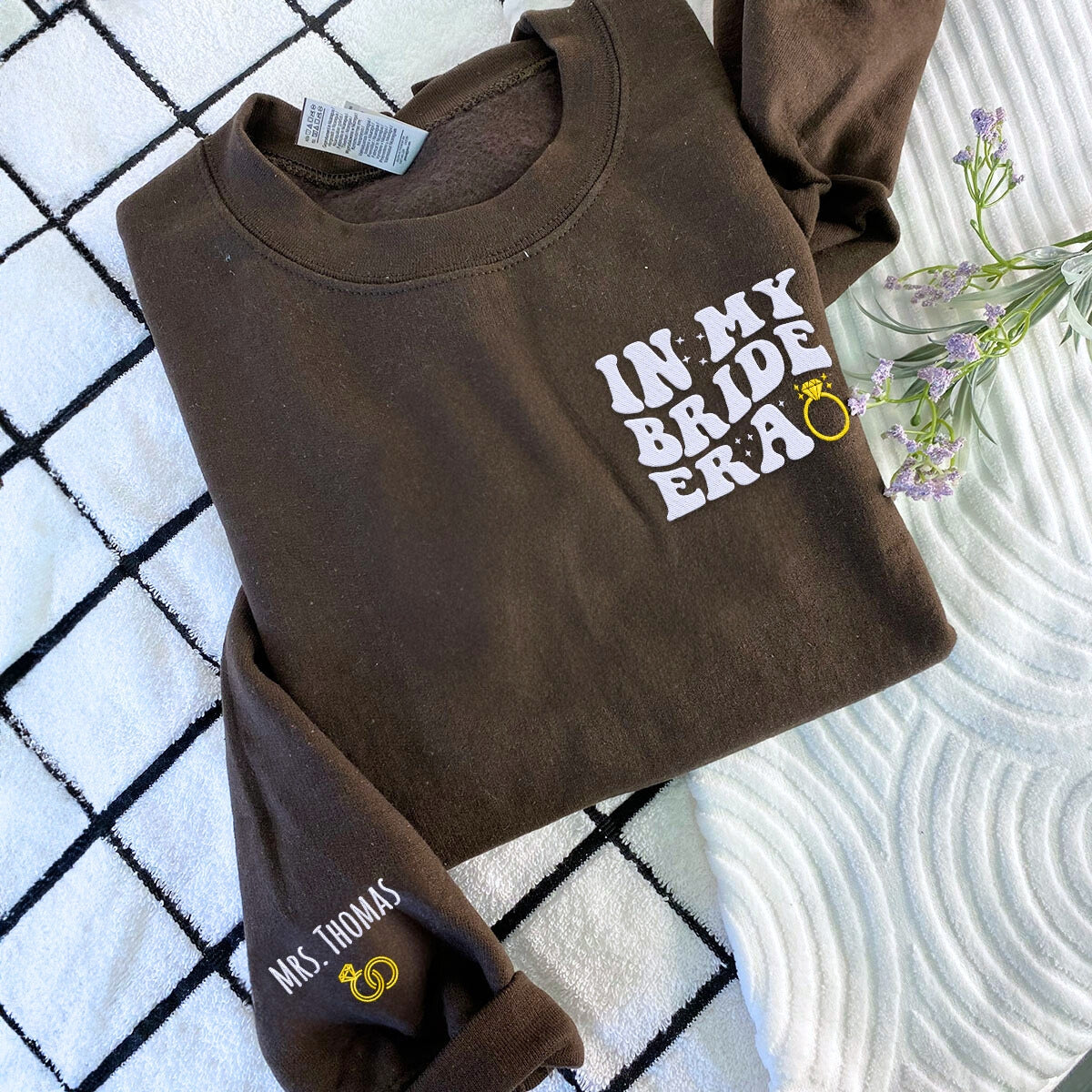 Embroidered In My Bride Era Sweatshirt or Hoodie, Bridal and Engagement Sweatshirt Crewneck, Wedding gift, Honey moon Shirt